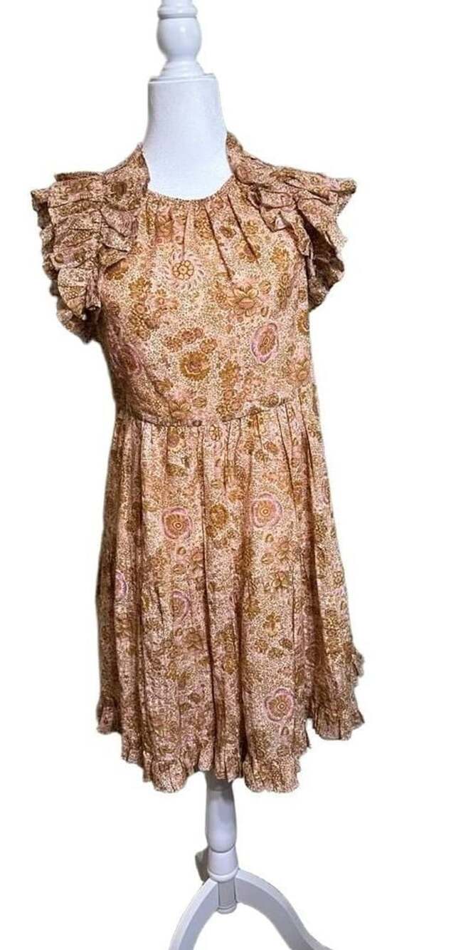 Ulla Johnson  Dress (6) Spring Summer 2022 Floral Print Ruffle Mini Dress